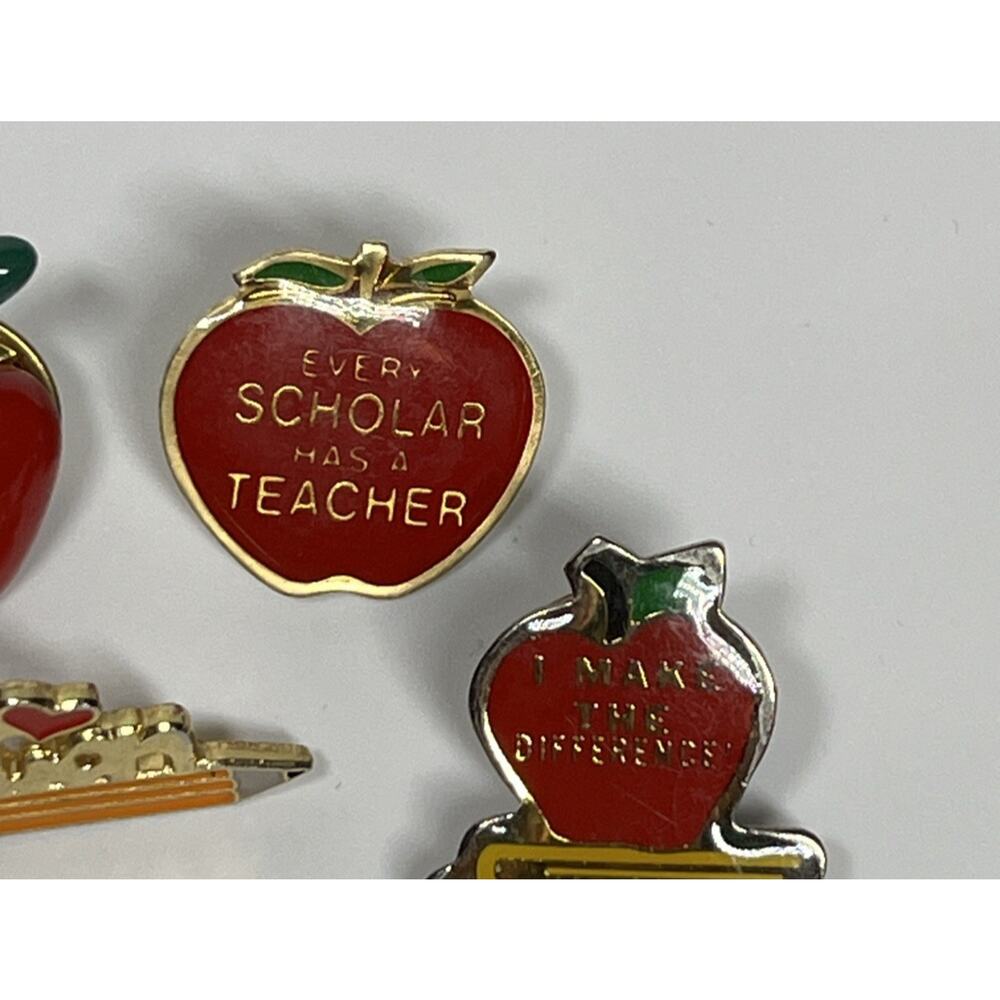 Teacher Pin Lot of 5 Education Apple Teaching Matters LOVE I Make the Difference - Picture 3 of 9